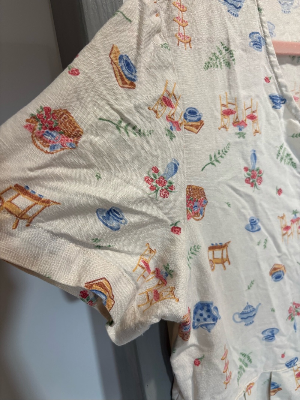 Lands' End 12 cottagecore print Dress, cotton/linen, costal grandma, Boho, retro - Picture 3 of 13